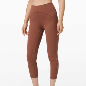 Lululemon Women’s Unlimited High-Rise Crop 23” Ancient Copper Keyhole Leggings